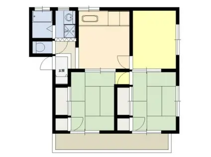 尼寺ヶ原ハイツ(3DK/1階)の間取り写真