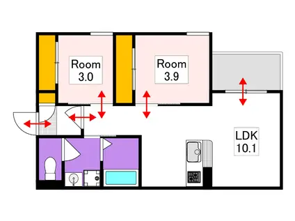 REGALEST LUCENTE(2LDK/3階)の間取り写真