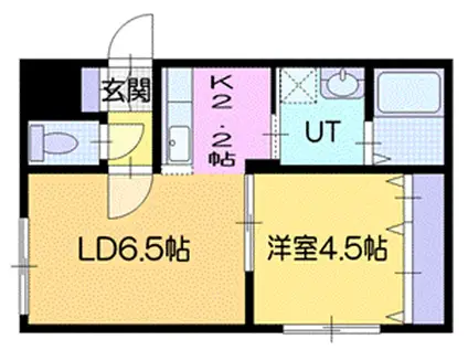 ENCHANT S-VILLAGE16N(1LDK/2階)の間取り写真