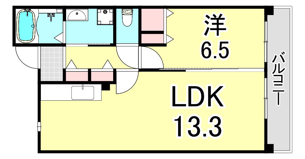 UR 浜甲子園なぎさ街27(1LDK/1階)の間取り写真