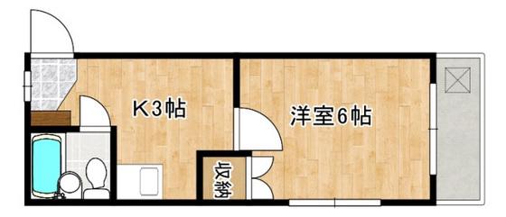 MICHIROOM長束(1K/3階)の間取り写真