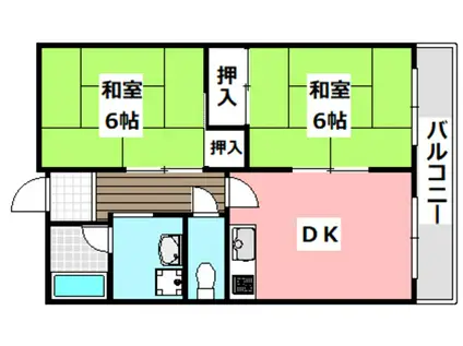 アーバンハイツ(2DK/3階)の間取り写真