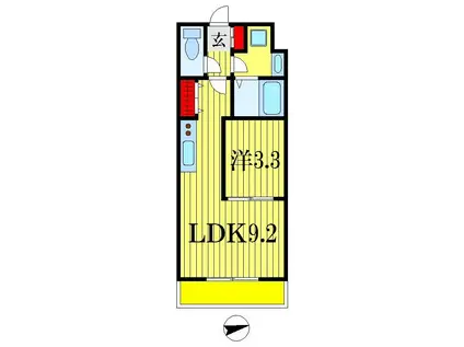 パシフィカ(1LDK/3階)の間取り写真