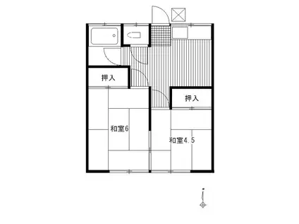 白樺荘(2DK/1階)の間取り写真