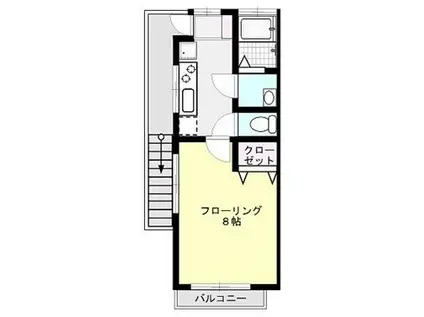 ビームI(1K/2階)の間取り写真