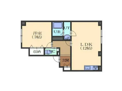 BETTER R 北斗(1LDK/1階)の間取り写真