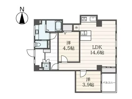 ツイン一の橋1号館(2LDK/7階)の間取り写真
