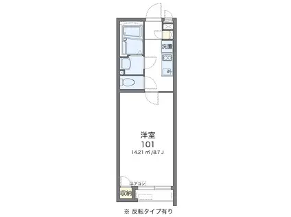 クレイノのぞみ野(1K/2階)の間取り写真