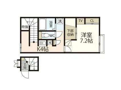 レオパレスはなみずき(1K/2階)の間取り写真