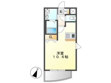 プレサンス名古屋駅前ヴェルロード(ワンルーム/4階)の間取り写真