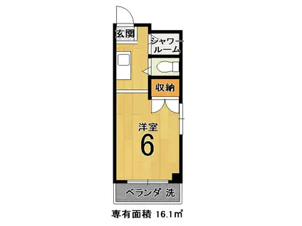CITY HOUSE小山(1K/3階)の間取り写真