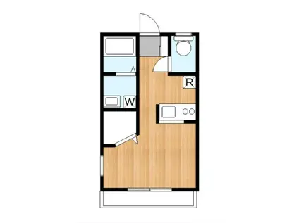 エヴォリュクスカゾB棟(1K/1階)の間取り写真