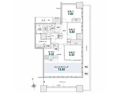 シティタワー郡山(3LDK/16階)の間取り写真
