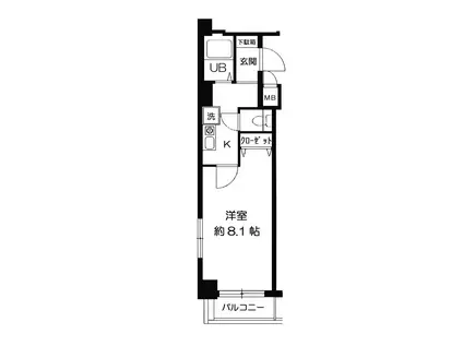 プレサンス二条城前(1K/2階)の間取り写真