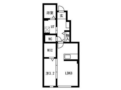 SORTE(1LDK/1階)の間取り写真