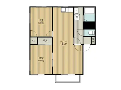 コーポサラB(2LDK/1階)の間取り写真