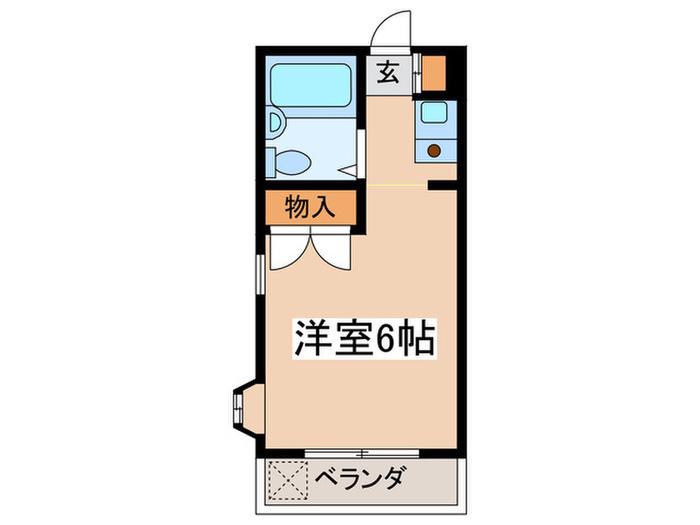 パークハイツ(ワンルーム/2階)の間取り写真