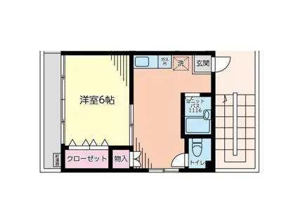 ハイツ徳司(1DK/3階)の間取り写真