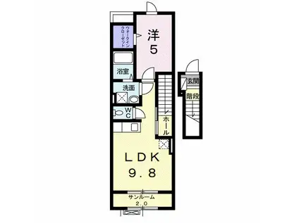 リオ・サンライズIII(1LDK/2階)の間取り写真