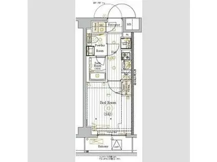 MAXIV川口青木(1K/6階)の間取り写真