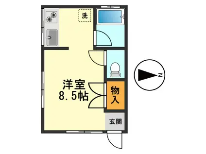 伊藤コーポ(ワンルーム/1階)の間取り写真