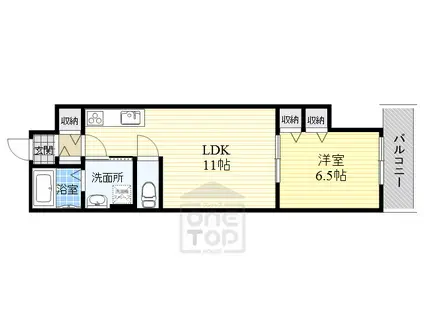 クリエオーレ太田1(1LDK/3階)の間取り写真