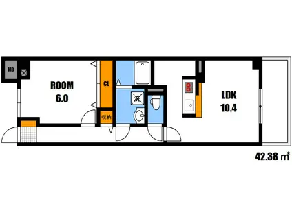 グランツ大町(1LDK/3階)の間取り写真