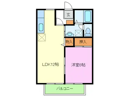 LAB南一色(1LDK/1階)の間取り写真