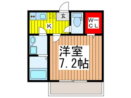 クレシェンテ大宮(1K/2階)の間取り写真