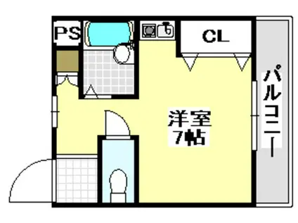 アンフィニィ・橋の内III(ワンルーム/2階)の間取り写真