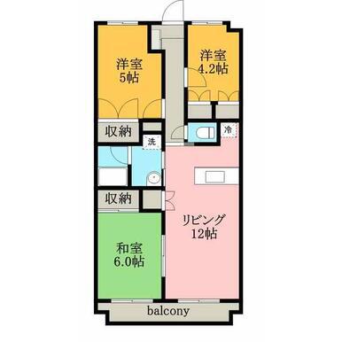 石津レジデンス(3LDK/3階)の間取り写真