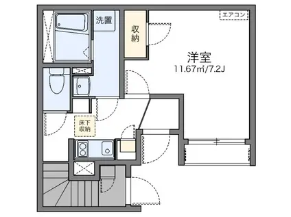 FERIO瀬田(1K/1階)の間取り写真