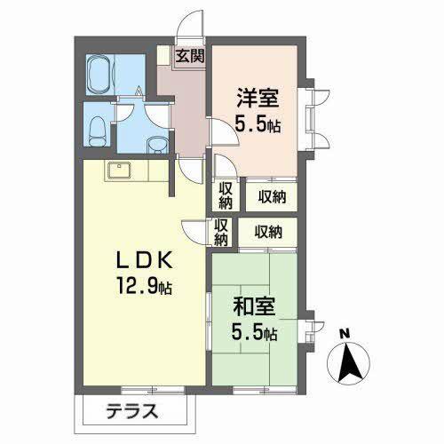ハイツぴこ(2LDK/1階)の間取り写真