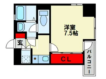 アドバンスM-1(1K/5階)の間取り写真