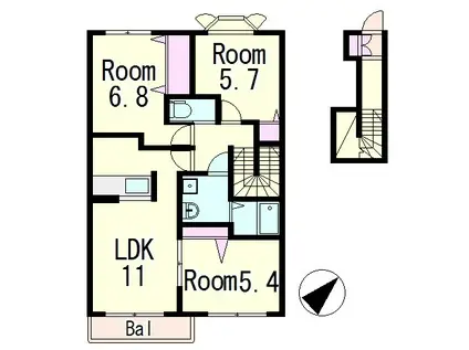 シャーメゾンソレイユ(3LDK/2階)の間取り写真