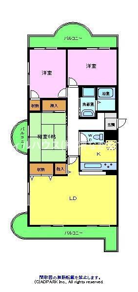 フォレストコート高尾(3LDK/1階)の間取り写真