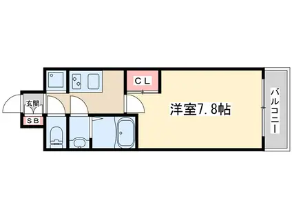 THE RESIDENCE H(1K/5階)の間取り写真