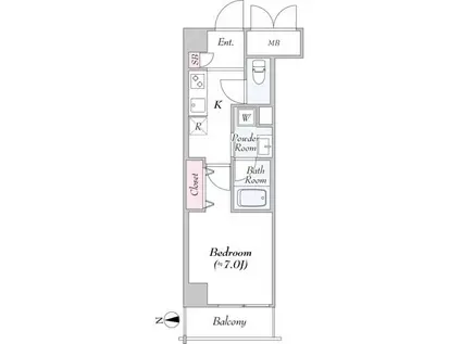 URBANLINKときわ台(1K/2階)の間取り写真