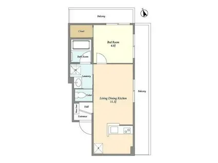 AMIS学芸大学(1LDK/3階)の間取り写真