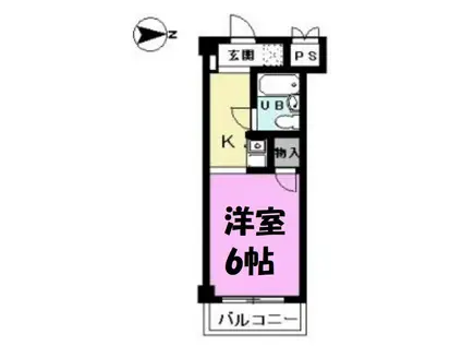 ビューメゾンフカツ(1K/2階)の間取り写真