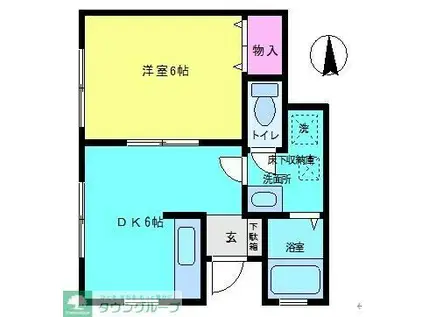 シャインウッド(1DK/1階)の間取り写真