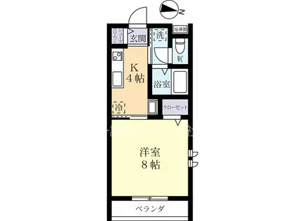 FIOCE B(1K/2階)の間取り写真