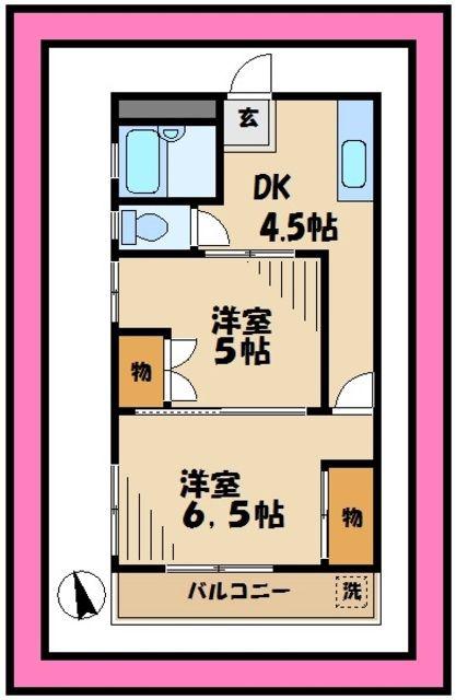 COMFORT INAGI(2K/2階)の間取り写真