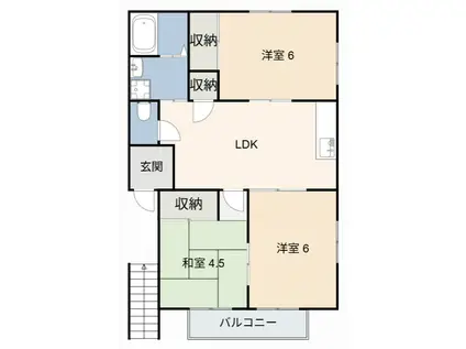 ヴィラ杉山(3LDK/2階)の間取り写真