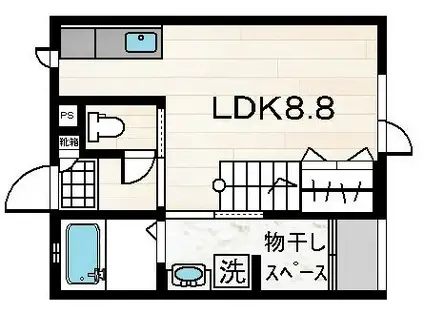 COMOREBI(ワンルーム/1階)の間取り写真