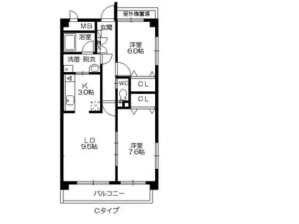 ダノイ美崇(2LDK/1階)の間取り写真