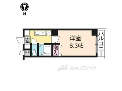 GLORIOUS KYOTO(1K/8階)の間取り写真
