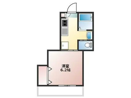 サンルージュ横浜(1K/1階)の間取り写真