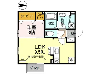 シャンピオナ(1LDK/2階)の間取り写真