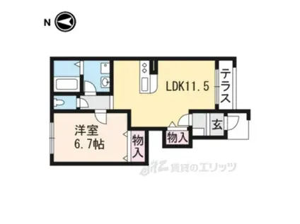 SUN BRIDGE KARASAKI(1LDK/1階)の間取り写真